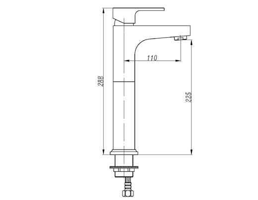 AM02L Tall Square Basin mixer